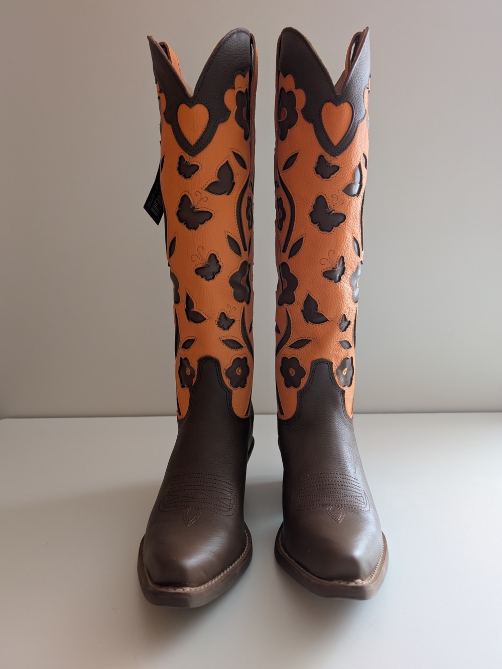 Dingo GOODNESS Orange and Brown Western Boots